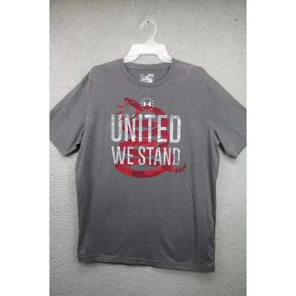 Under Armour Men's Heat Gear Loose-Medium-"United We Stand" T-Shirt - Picture 1 of 7